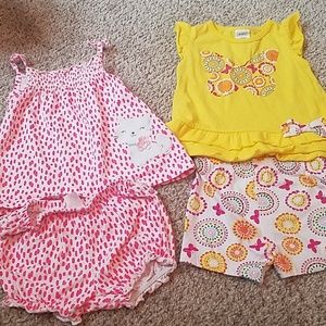 Two 12m shirt and short sets